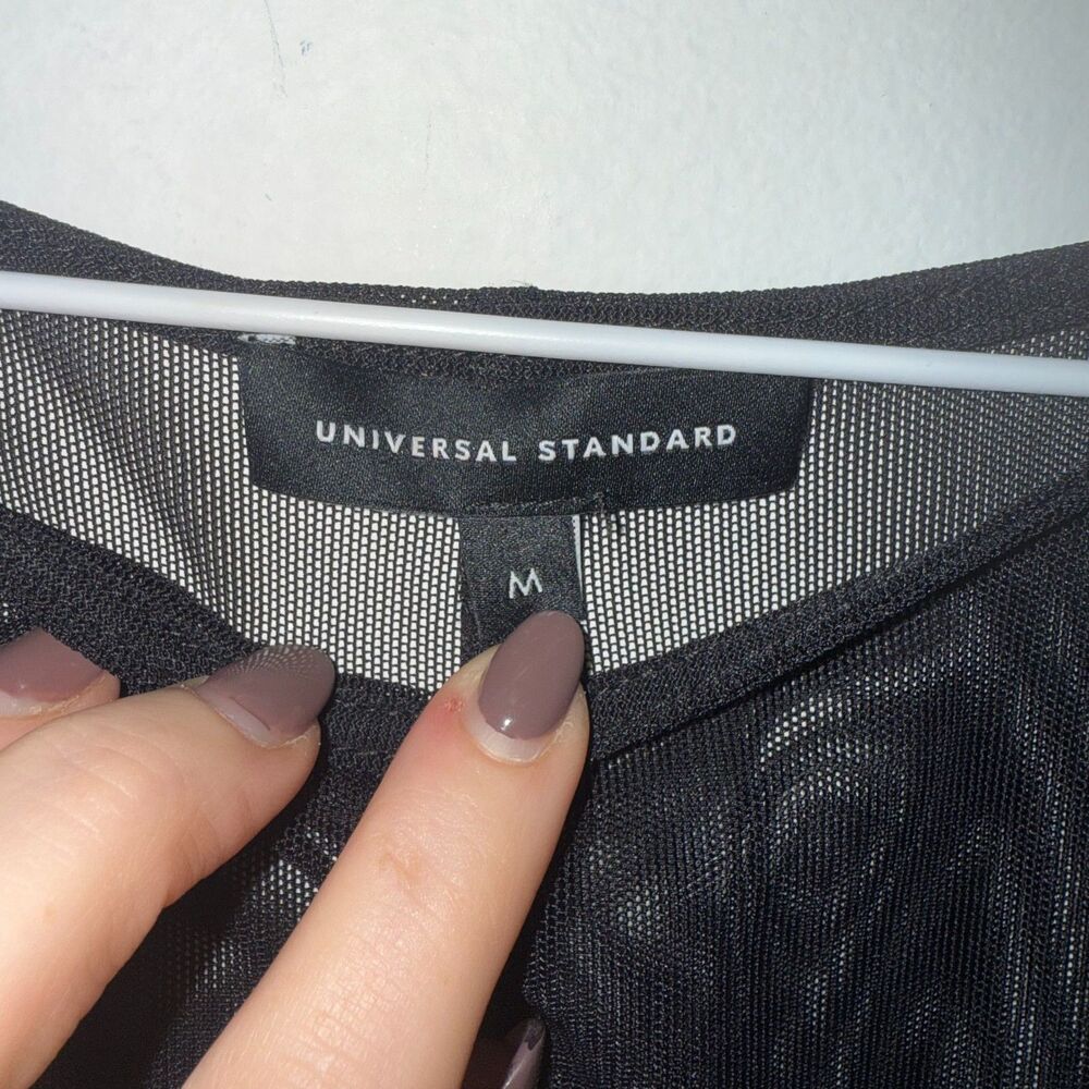 Universal Standard Thames Fog Sheer Top - Black M/18-20 - Picture 4 of 6
